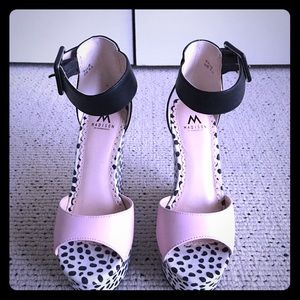 Leopard print with pink strap sandals